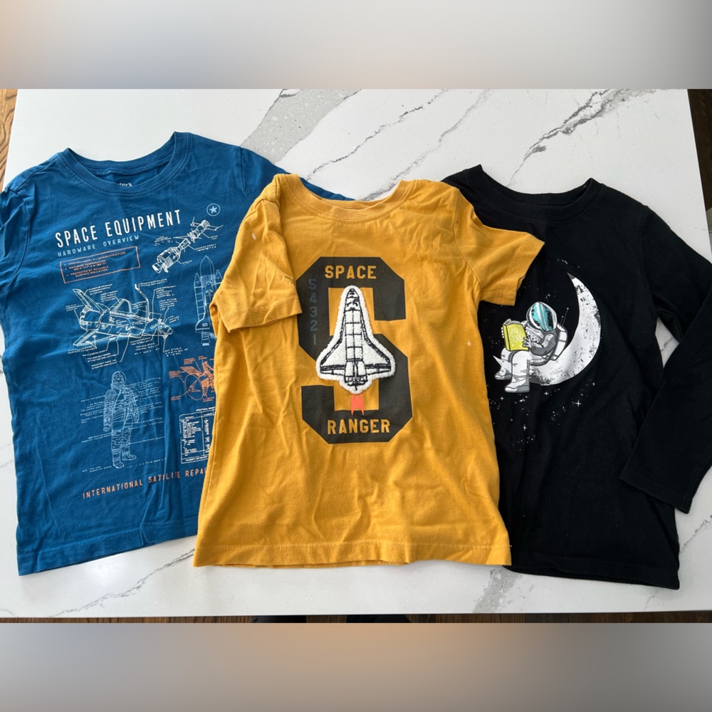 Space Moon Spaceship shirts! great for a space themed birthday party.